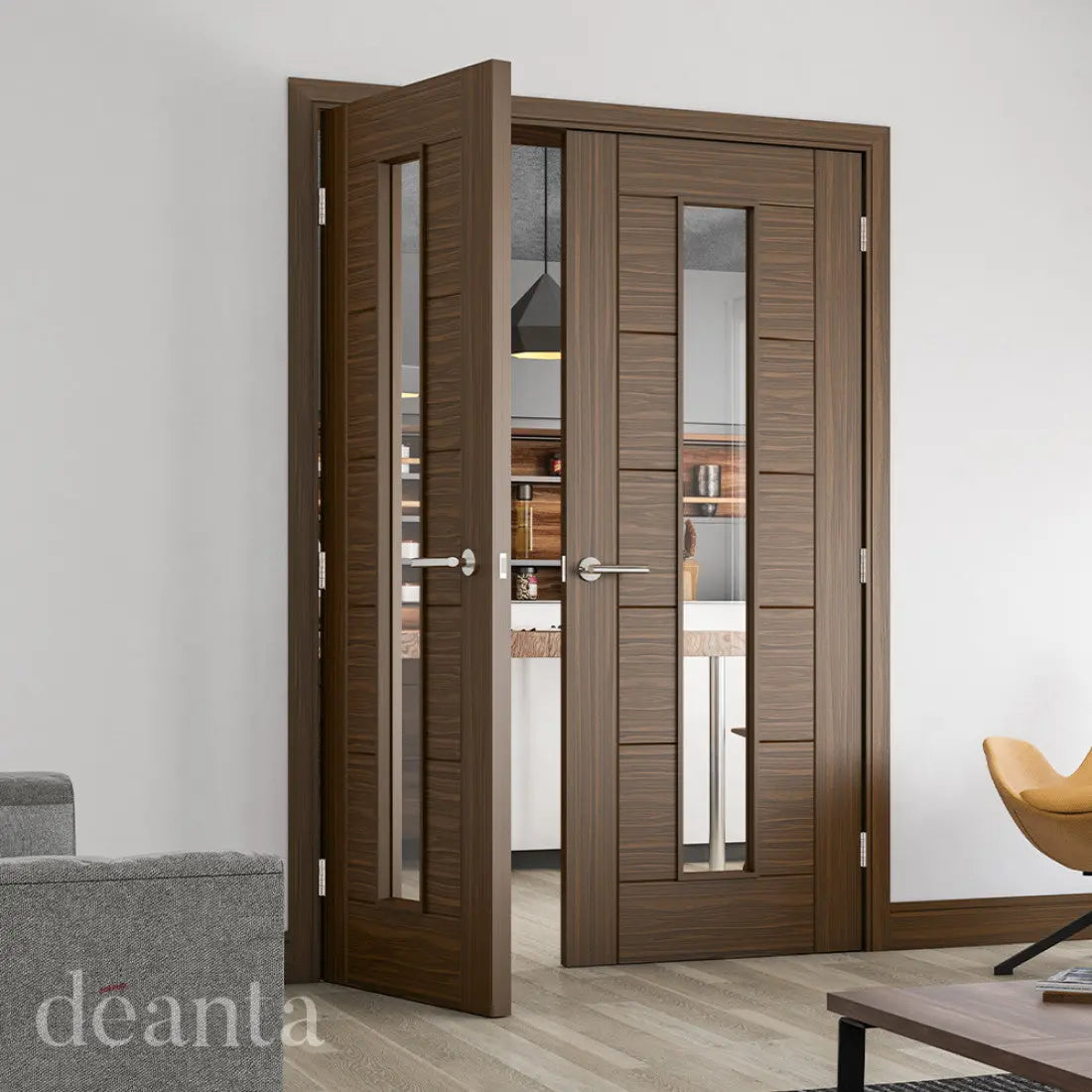 Seville Prefinished Walnut Glazed 1 Lite life