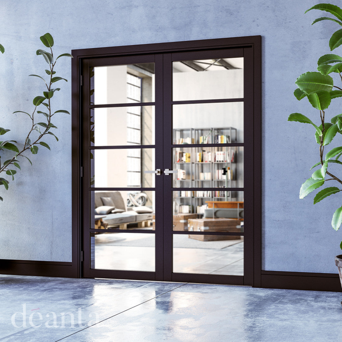 Shoreditch Black Prefinished Glazed Internal Door