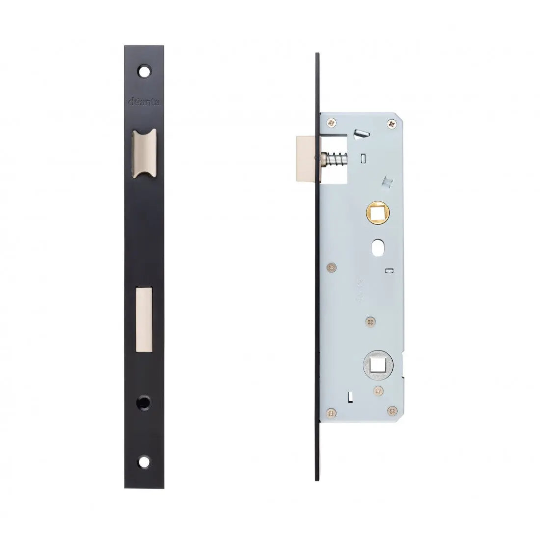 Slim Bathroom Lock Black Steel