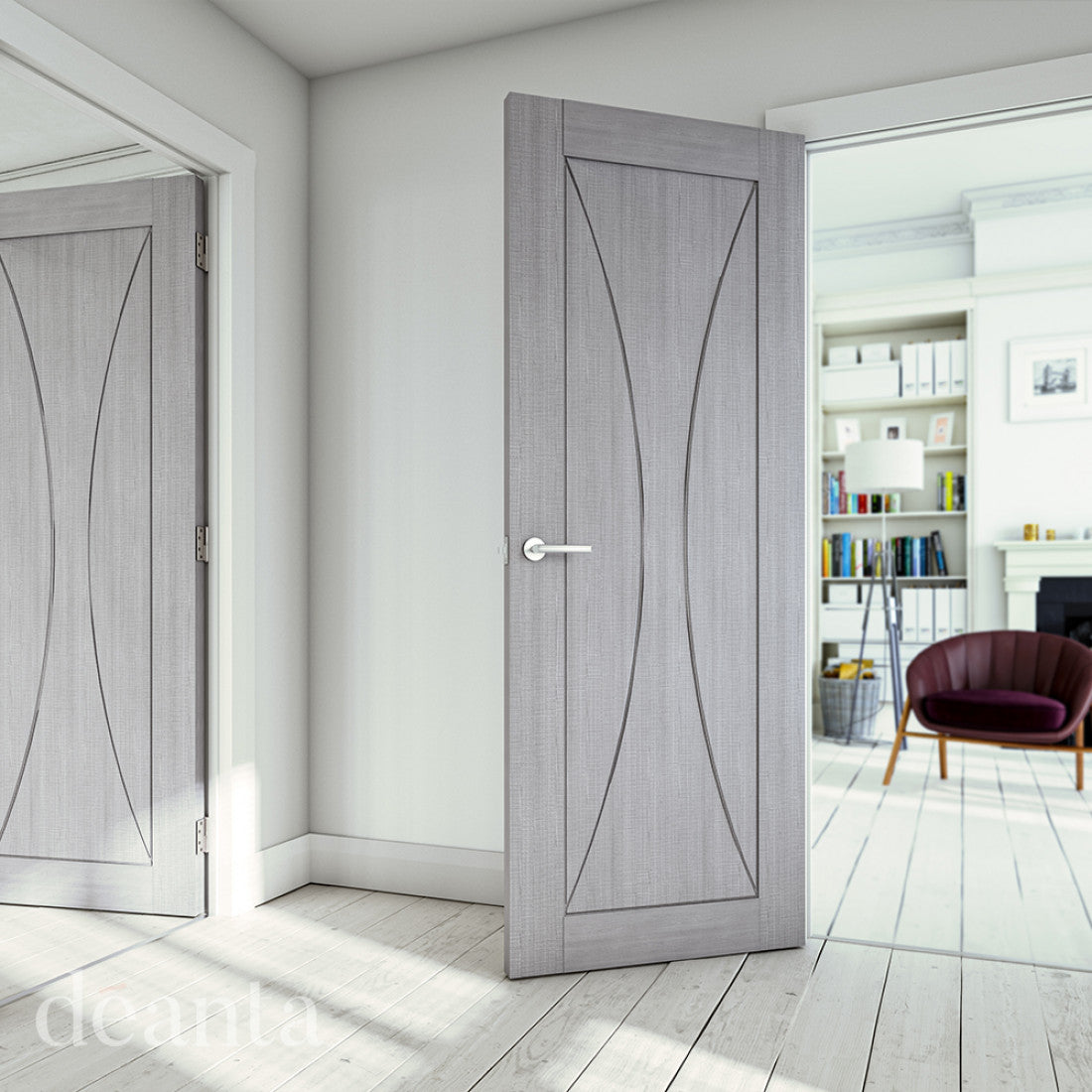 Sorrento Light Grey Ash FSC Internal Door Deanta