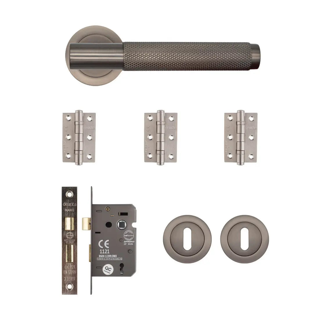 Sparta Mortice Kit Matt Satin Black Nickel 2