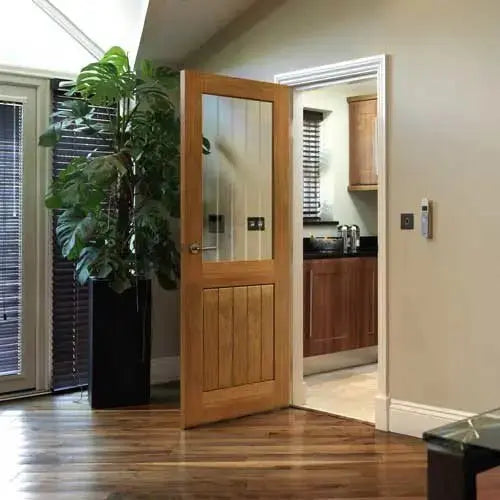 Unfinished Thames Oak 1/2 Light Internal Door JB Kind