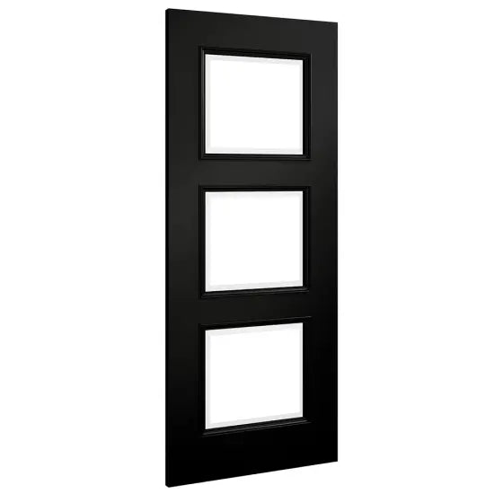 Trinity Black Prefinished Bevelled Glaze Door Deanta