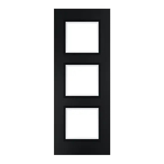 Trinity Black Prefinished Bevelled Glaze Door Deanta