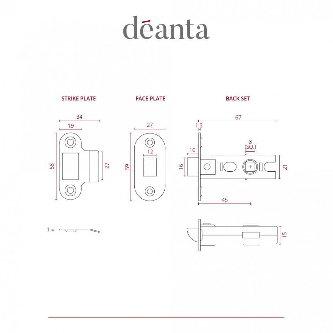 Tubular Latch Satin Nickel Non-Fire Rated