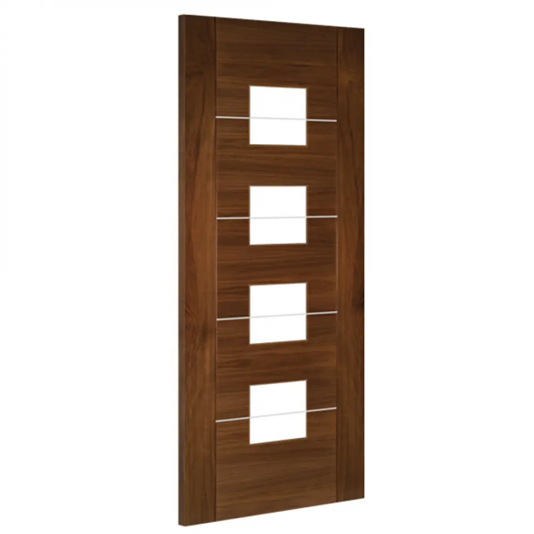 Valencia Prefinished Walnut 4L Glazed FSC Internal Door