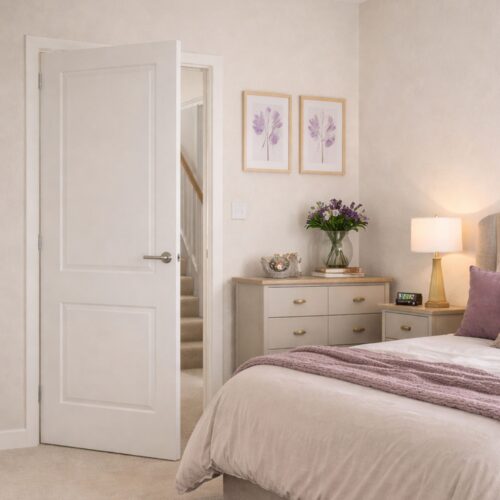 Vermont white primed 2 Panel recessed internal door PM Mendes