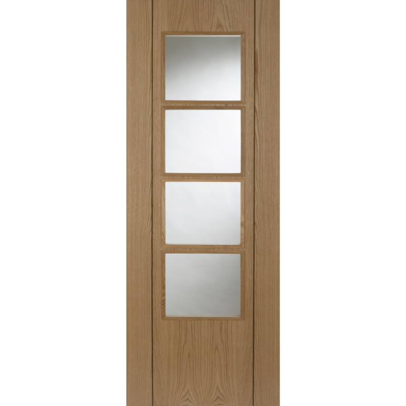 Vision 4 Light Glazed Walnut Inlay Fire Door