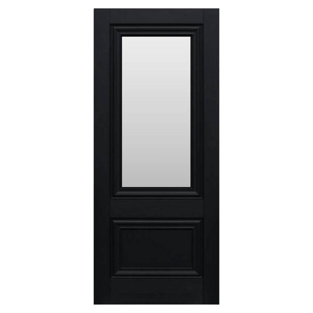 Lyon Laminate Black Prefinished 1 Light Glazed Internal Door PM Mendes