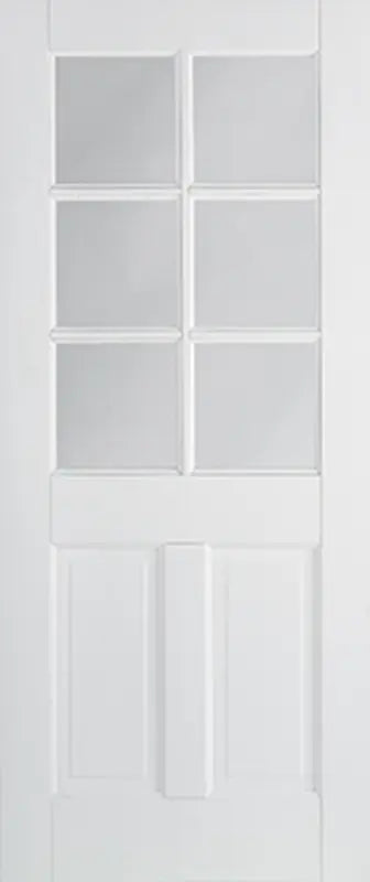 White Canterbury 2P Glazed 6L LPD Doors