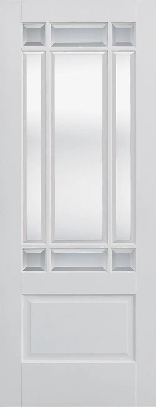 White Downham Clear Bevelled Glazed 9L LPD Doors