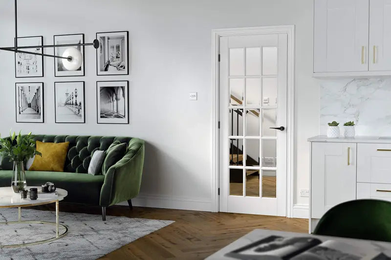 SA15 Clear Glass White Primed LPD Doors