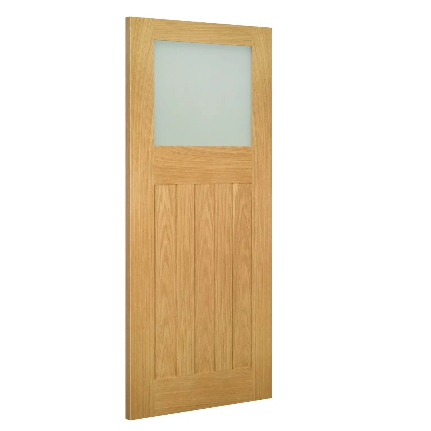 Cambridge Unfinished Oak Obscure Glaze Internal Door