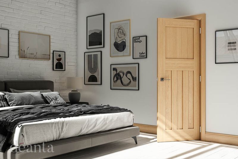 Cambridge Unfinished Interior Oak internal door Deanta