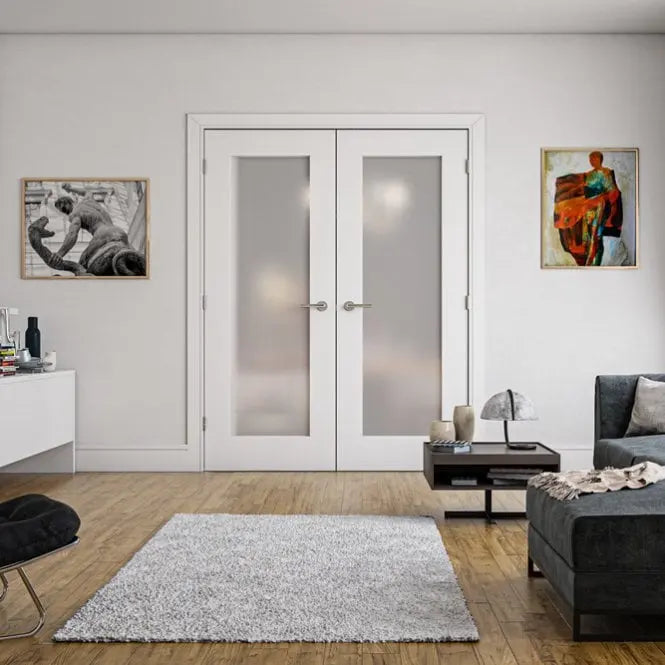 Denver White Primed Obscure Glaze Internal Door