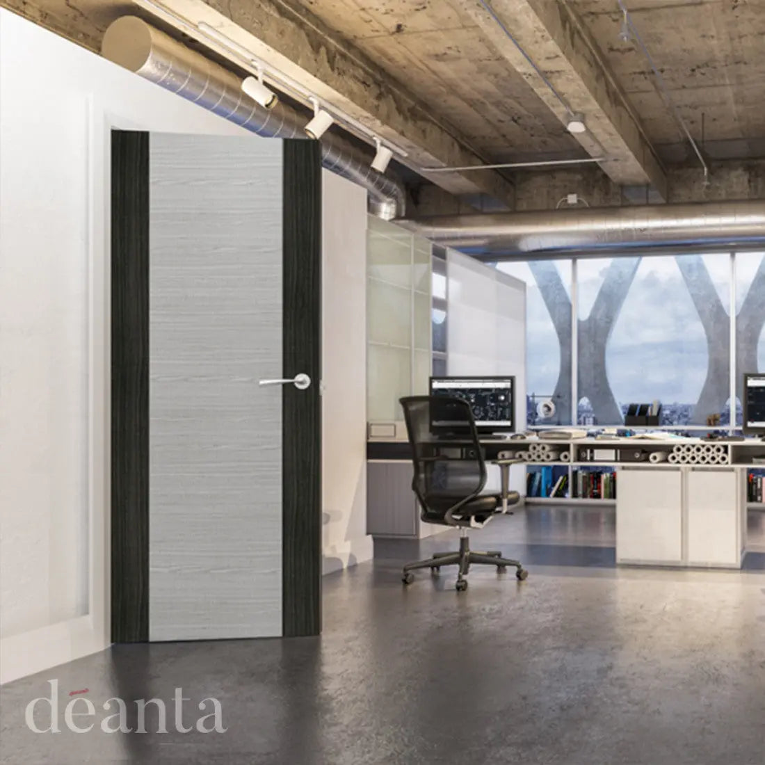 Grey Ash Fire Door
