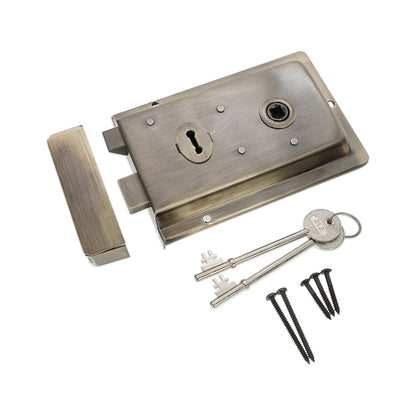 Iron Rim Lock - Fluted Antique