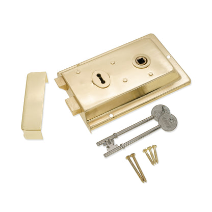Iron Rim Lock - Fluted Electro Brass