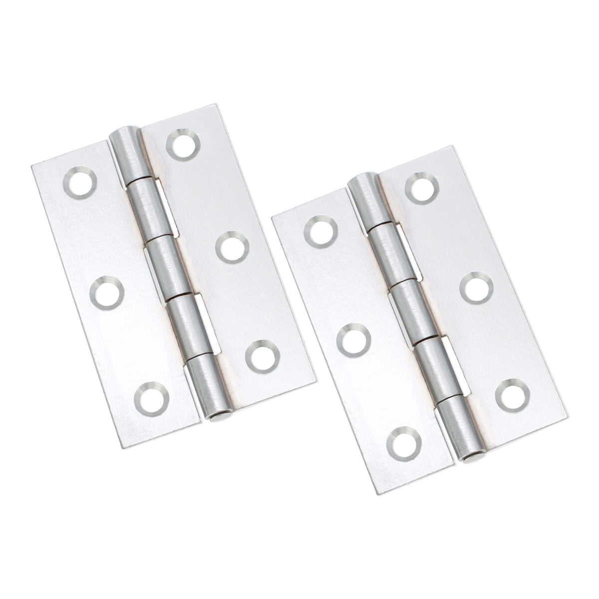 NON CE Mild Steel Butt Hinges - Polished Chrome