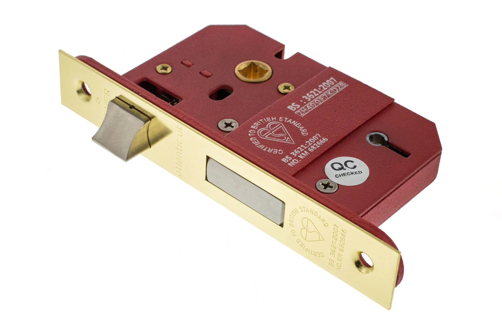 5 Lever BS3621 Sash Lock - 63mm Electro Brass
