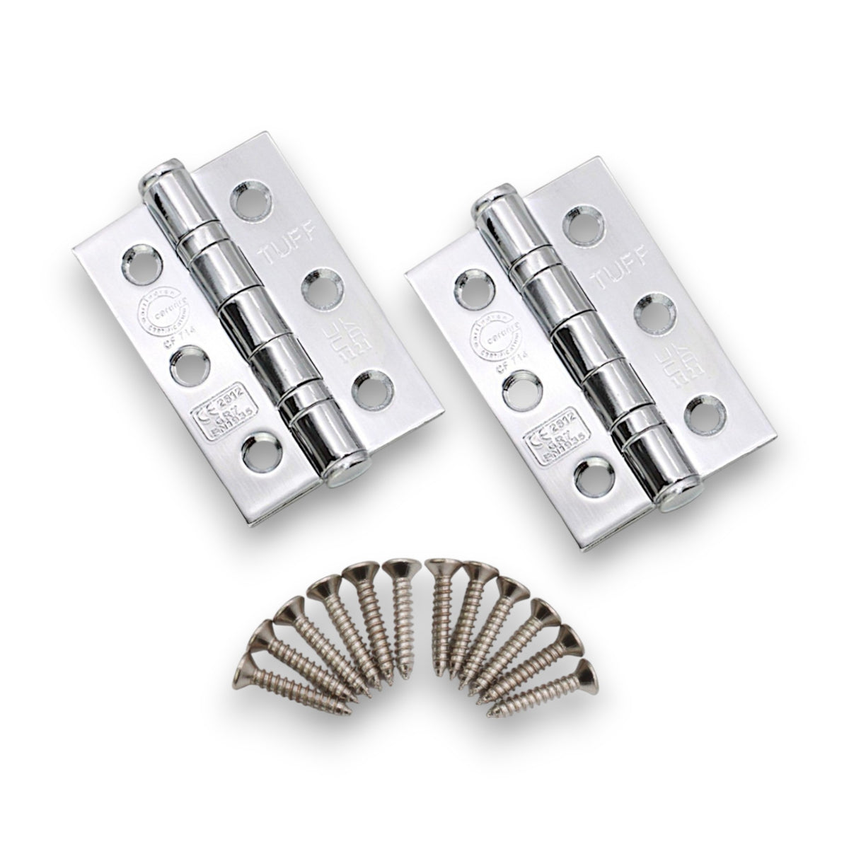 CE7 Mild Steel BB Butt Hinge - Polished Chrome