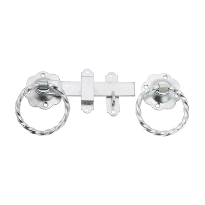 Ring Gate Latch - Twisted Zinc
