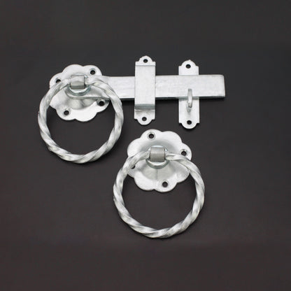 Ring Gate Latch - Twisted Zinc