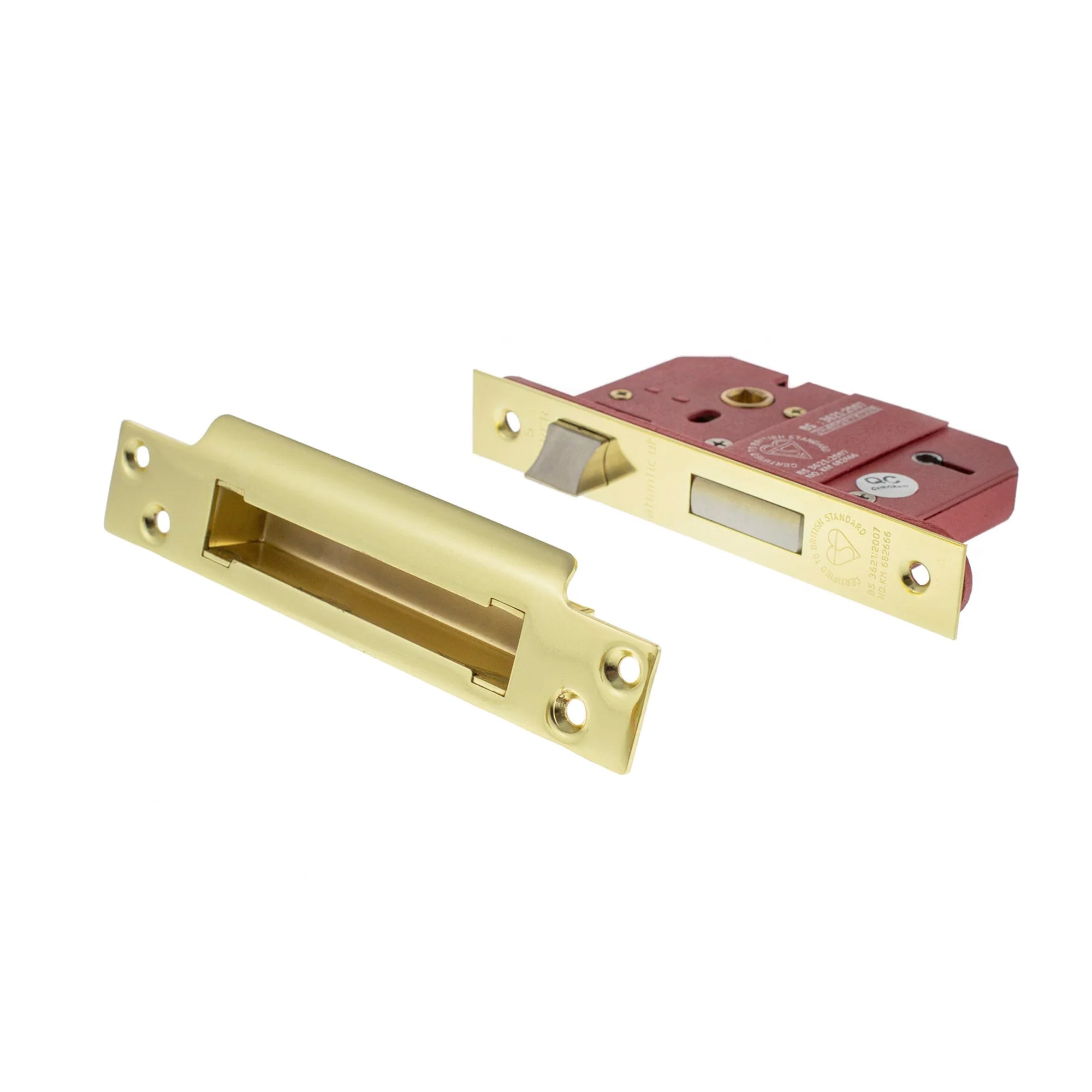 5 Lever BS3621 Sash Lock - 63mm Electro Brass