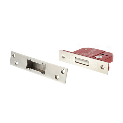 5 Lever BS3621 Dead Lock - 76mm Satin Nickel