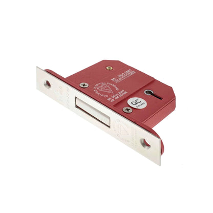 5 Lever BS3621 Dead Lock - 76mm Satin Nickel