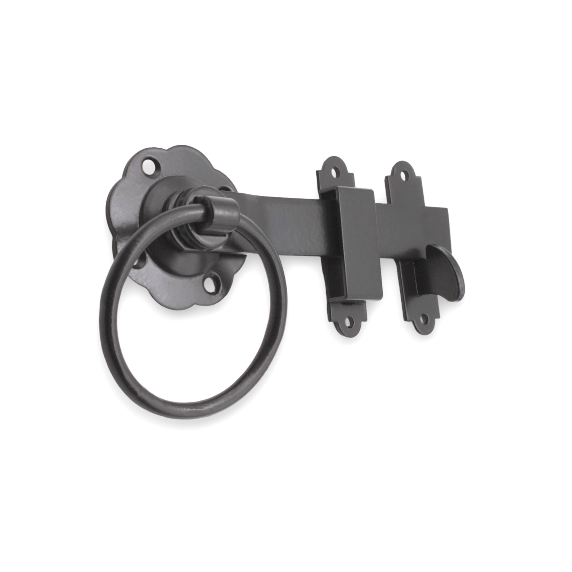 Ring Gate Latch - Plain Black