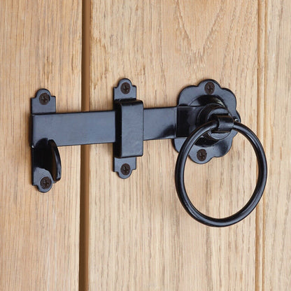 Ring Gate Latch - Plain Black
