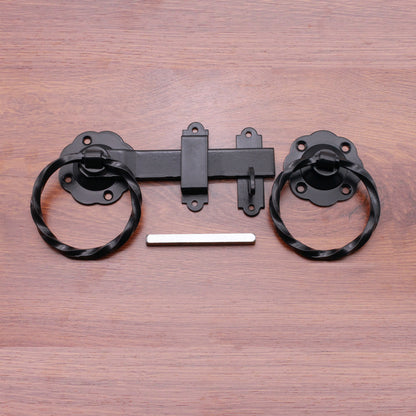 Ring Gate Latch - Twisted Black