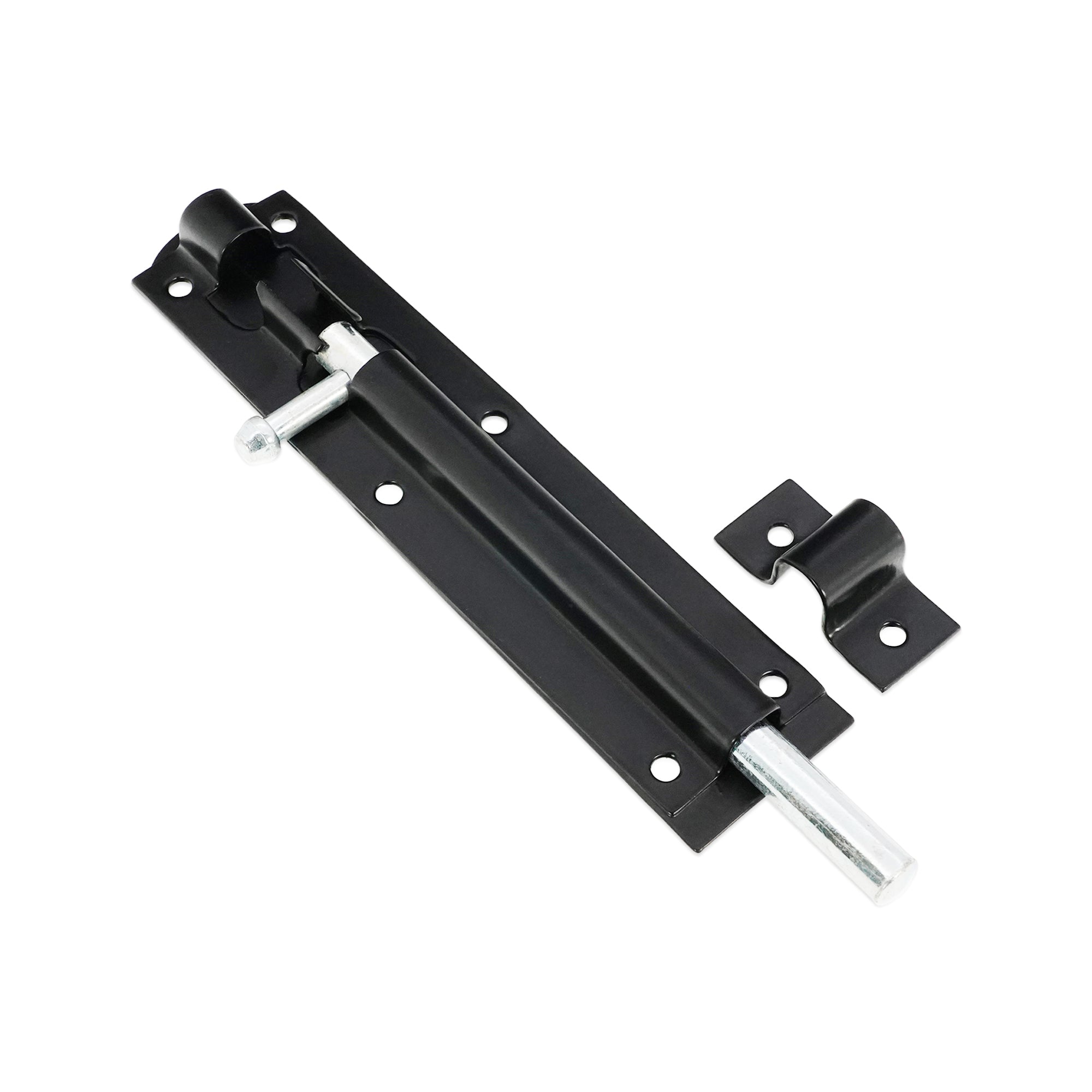 Iron Barrel Bolt - Straight 6" Black