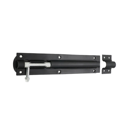 Iron Barrel Bolt - Straight 8" Black