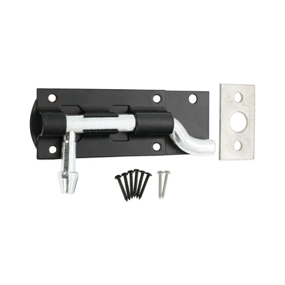 Iron Barrel Bolt - Necked 4" Black