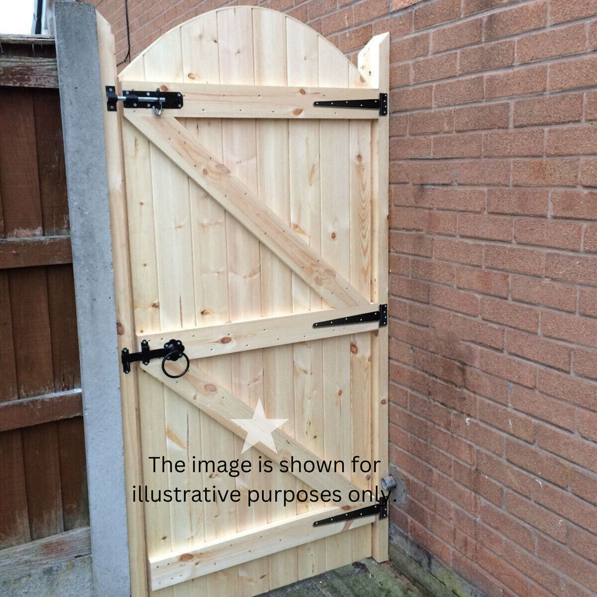 12" 300mm Plain Ring Gate Ironmongery Kit Black