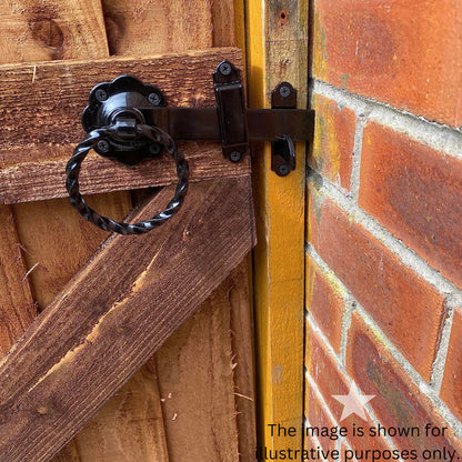 12" 300mm Twist Ring Gate Ironmongery Kit Black