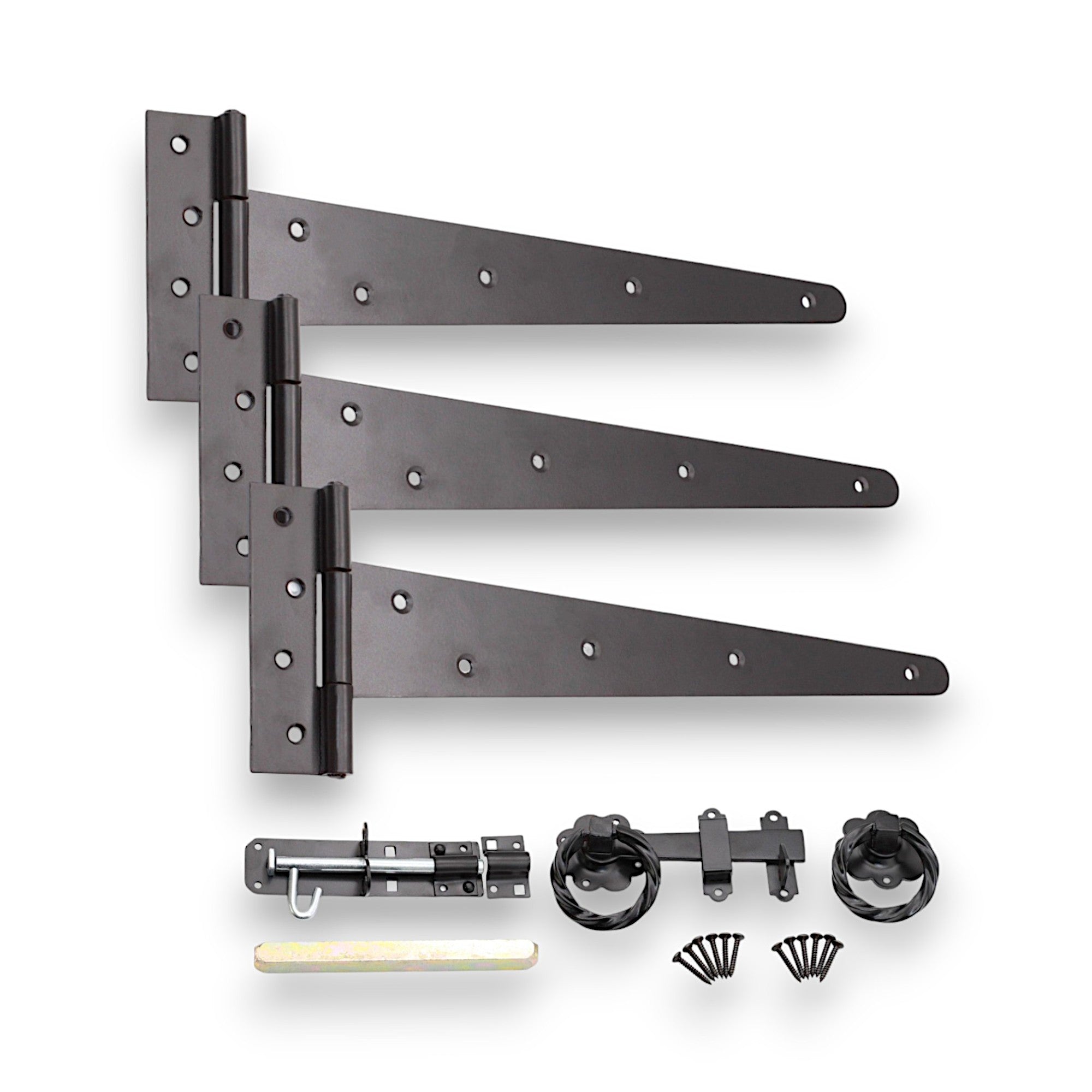 14" 350mm Twist Ring Gate Ironmongery Kit Black