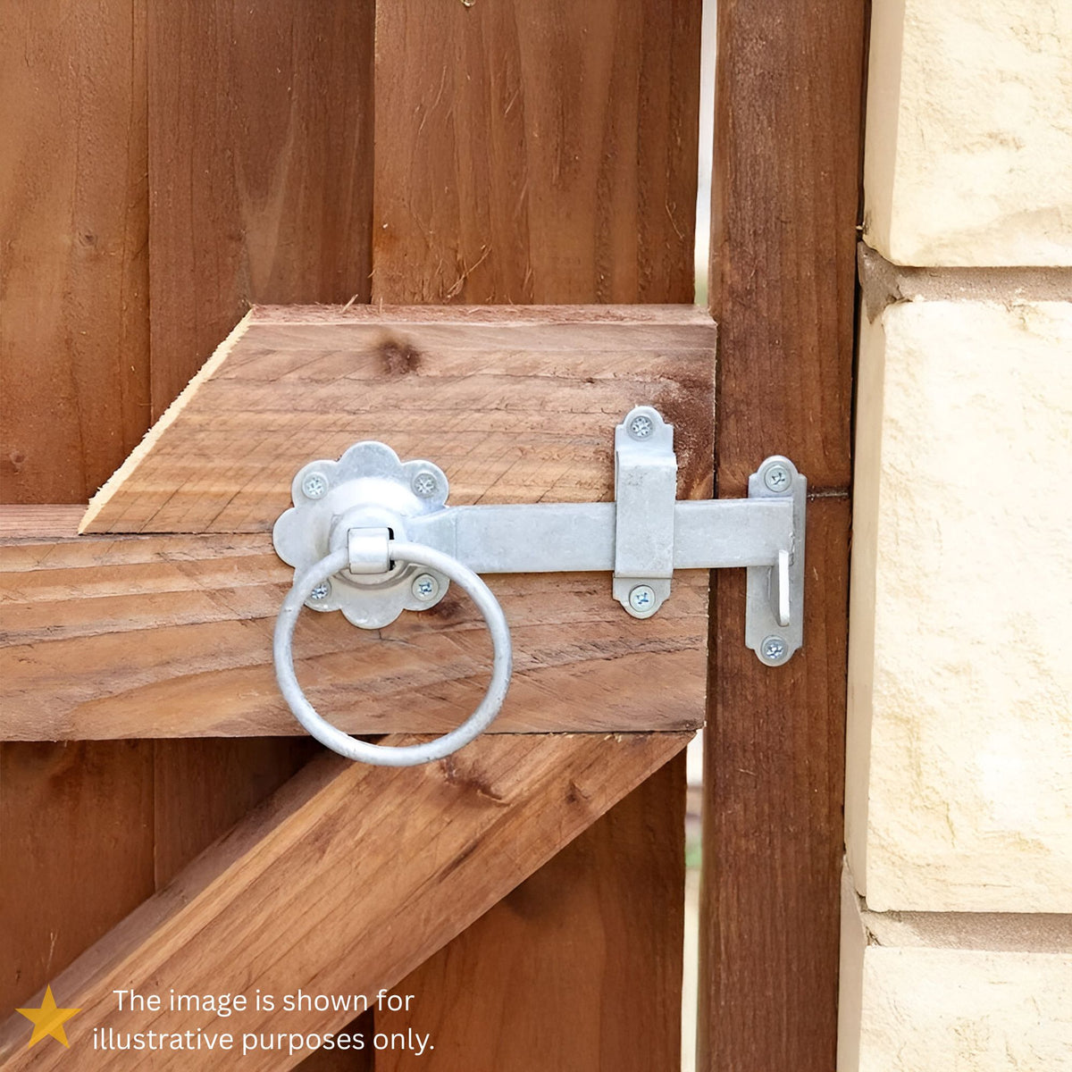 12" 300mm Plain Ring Gate Ironmongery Kit Zinc