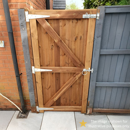 14" 350mm Plain Ring Gate Ironmongery Kit Zinc