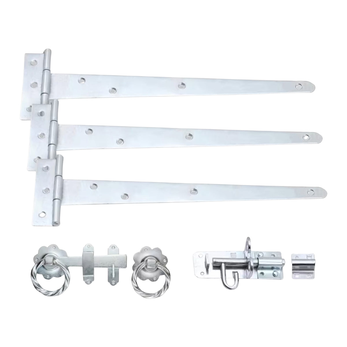 10" 250mm Twist Ring Gate Ironmongery Kit Zinc