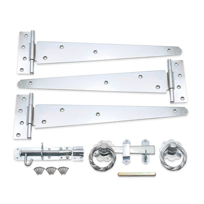 14" 350mm Twist Ring Gate Ironmongery Kit Zinc