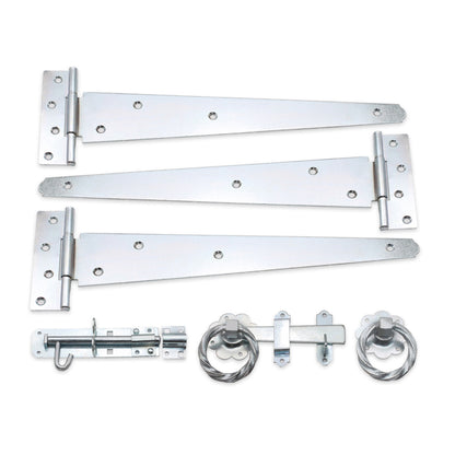 14" 350mm Twist Ring Gate Ironmongery Kit Zinc