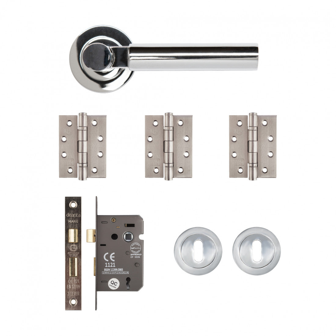 Arcadia Mortice Kit Polished Chrome Finish