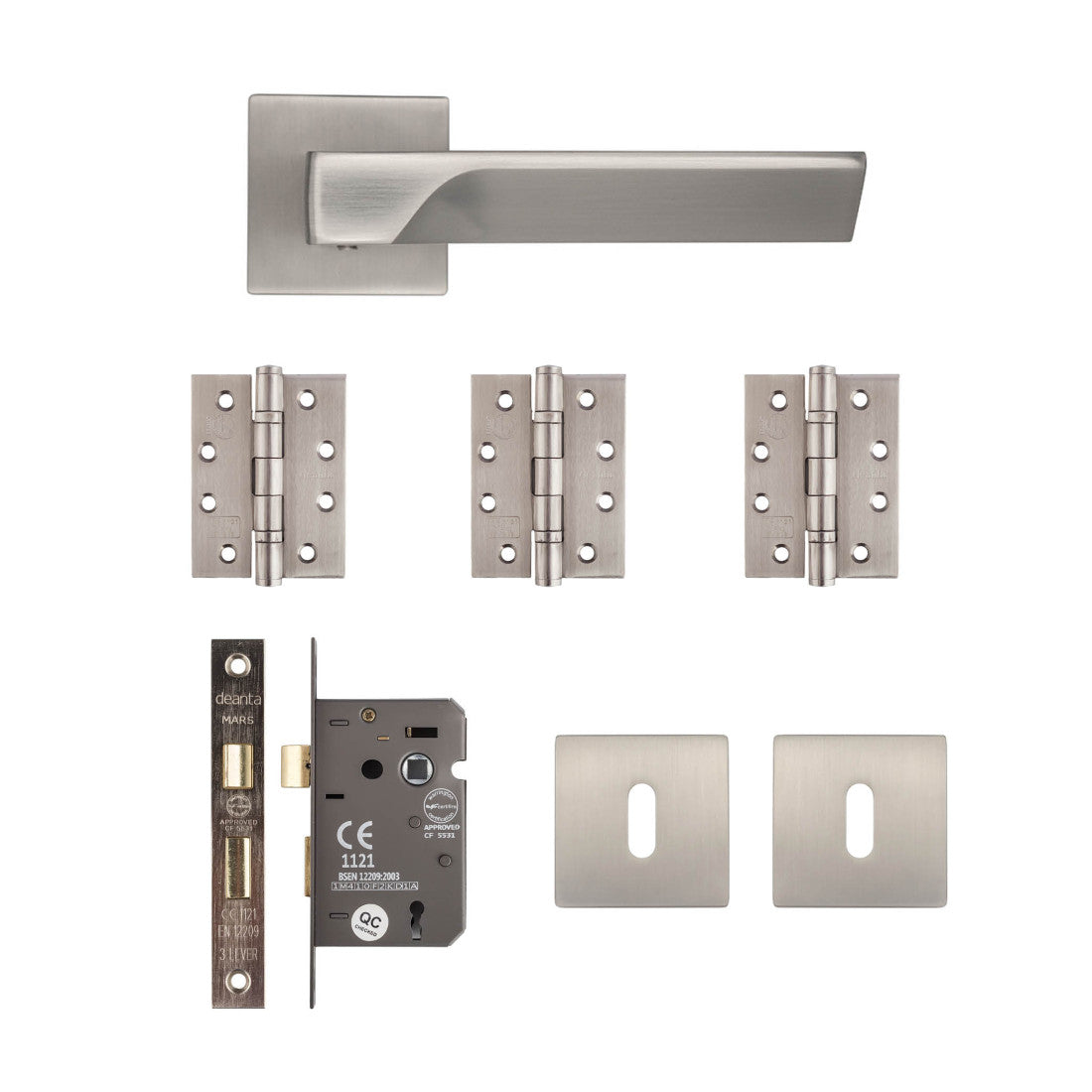 Athens Mortice Kit Satin Nickel