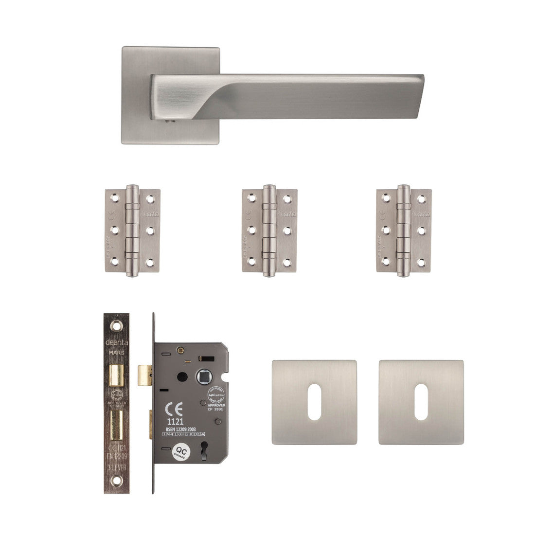 Athens Mortice Kit Satin Nickel 2