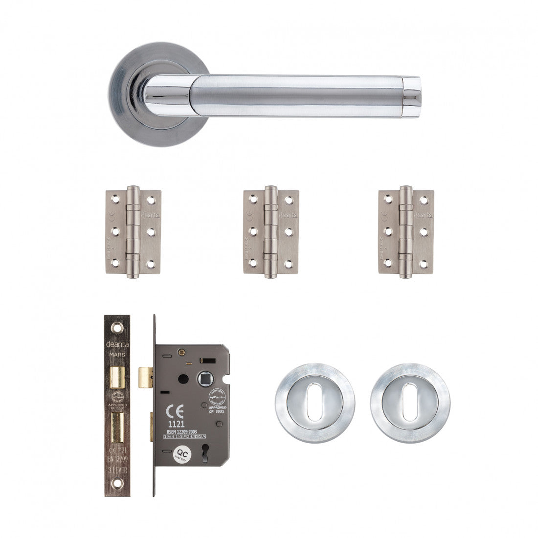 Augustus Mortice Kit Matt Polished Chrome Finish 2