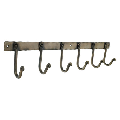 Iron Coat Hook Plain 6 leg - Antique