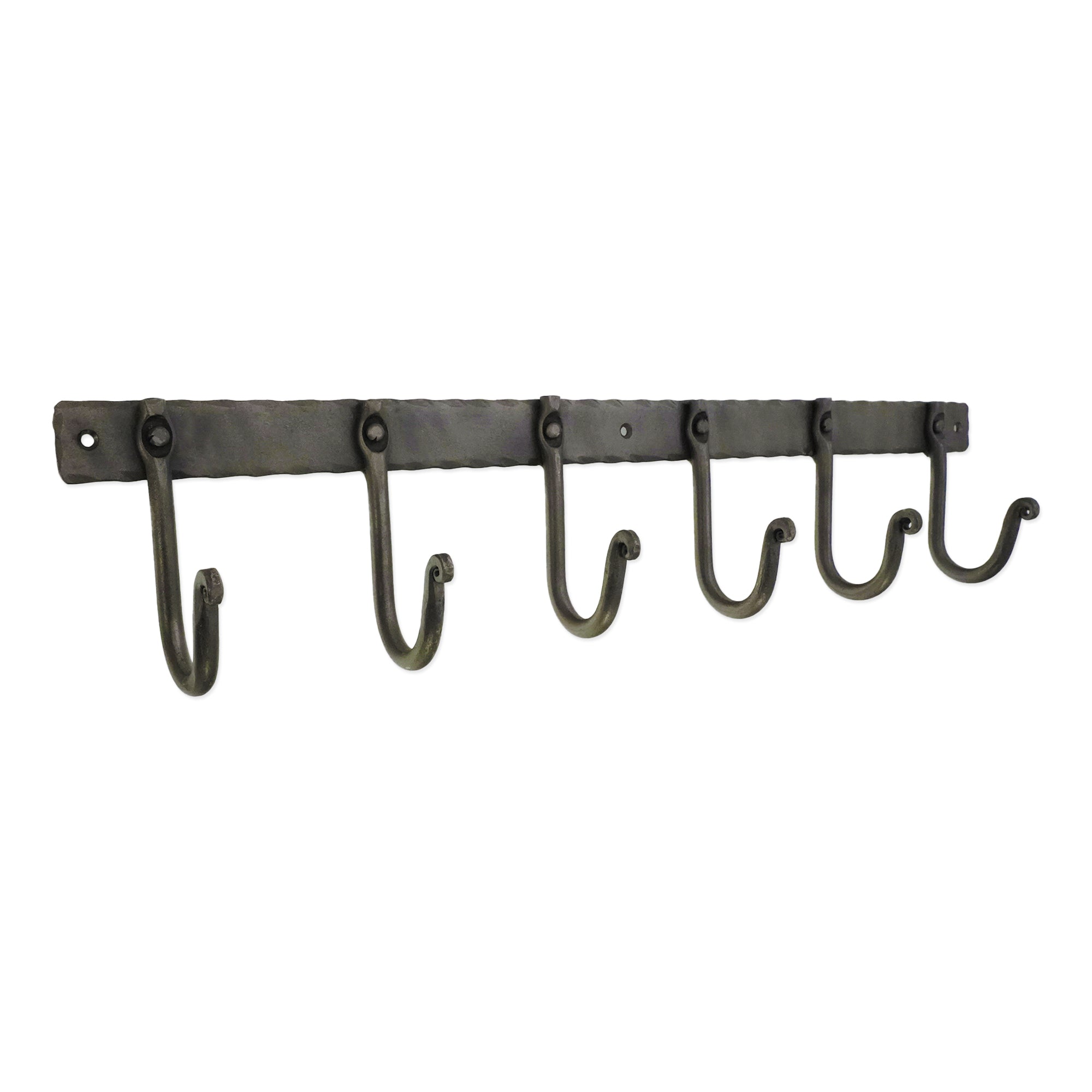 Iron coat hook plain 6 leg - Pewter